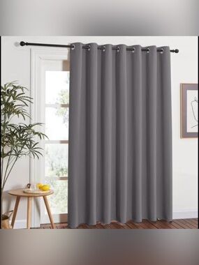 NICETOWN Gray Blackout Curtain 100”W x 84” L (1 Panel) Patio Sliding Door Size